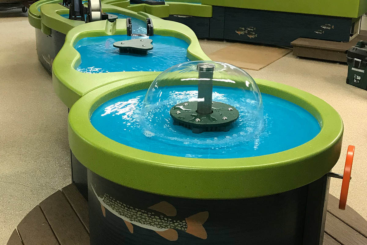 close up of a section of the water table